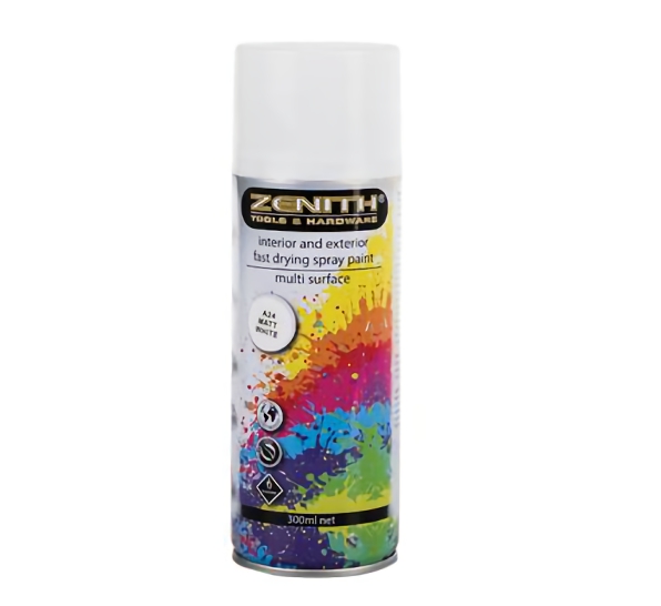 Bulk Pack 2 x Spray-Paint Zenith 300ml Net Fl-Wht