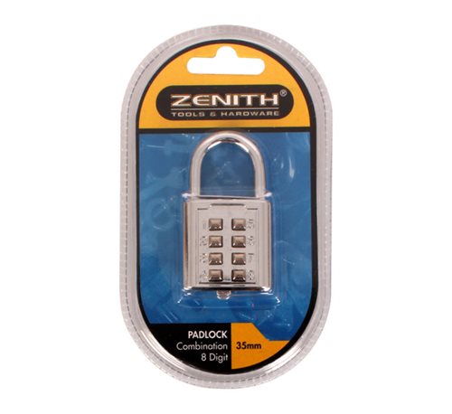 Bulk Pack 2 x Zenith Combination Padlock 35mm, 8 Digit