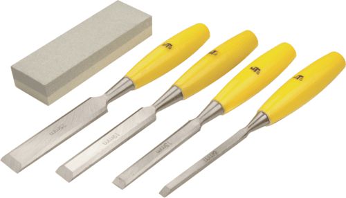 MTS Wood Chisel Set 4Pc + Oilstone WZ374