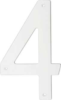 Mackie Number Plastic White 200mm No.4