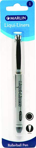 Marlin Liqui-Liners 0.7mm Rollerball Pen – Black