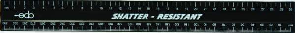 Marlin Edo 30cm Black Recycled Material Rulers (10 Pack)