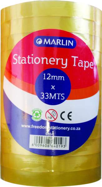 Marlin Stationery Clear Tape – 12mm x 33m (Pack of 12)