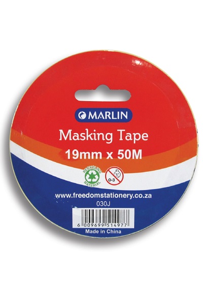 Marlin Masking Tape Roll -19mm x 50m