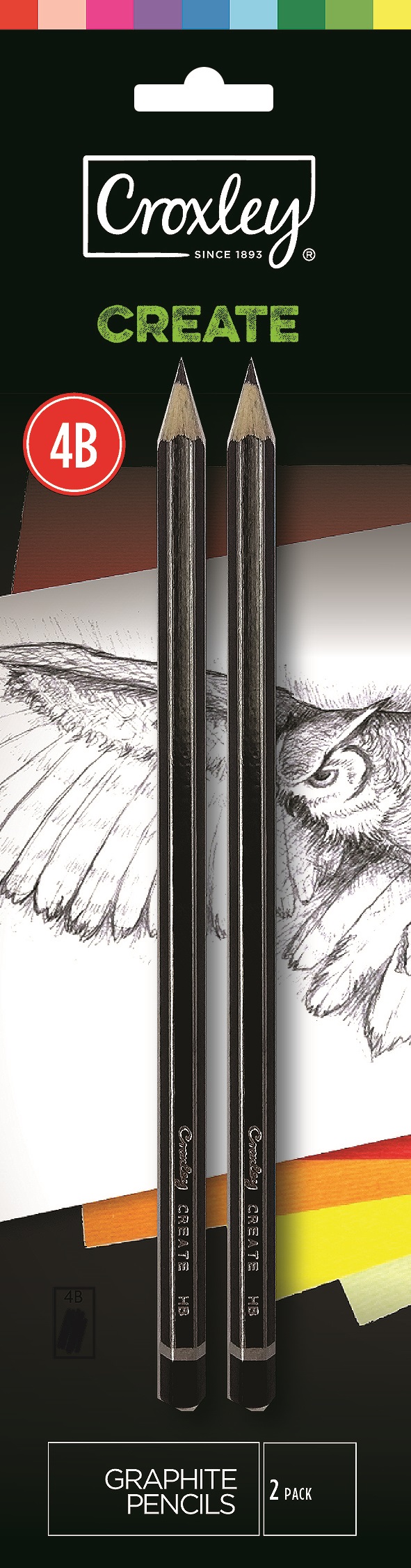 Croxley Create Graphite Pencils – 4B (Blister of 2)