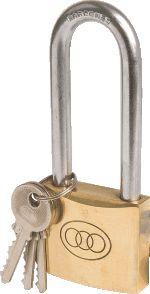 Padlock Tri Brass – 50mm (Long Shackle)
