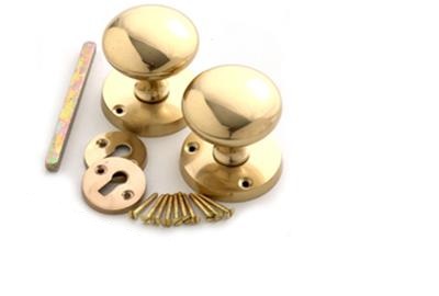 Waldo Door Furn/Mort. Knob Vic.Round Brass