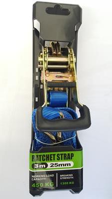 Waldo Ratchet Tie Down-25mmx3m-J Hooks-1300kg