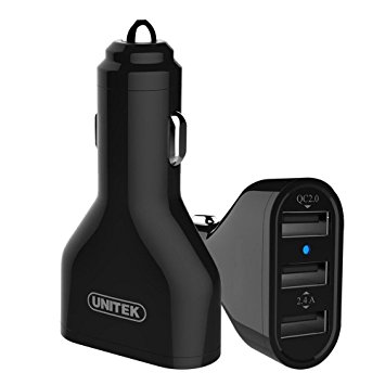Unitek 3-Port USB QC2.0 Car Charger