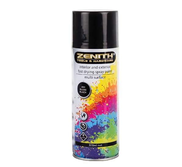 Bulk Pack 4x Spray-Paint Zenith 300ml Net Gloss-Black