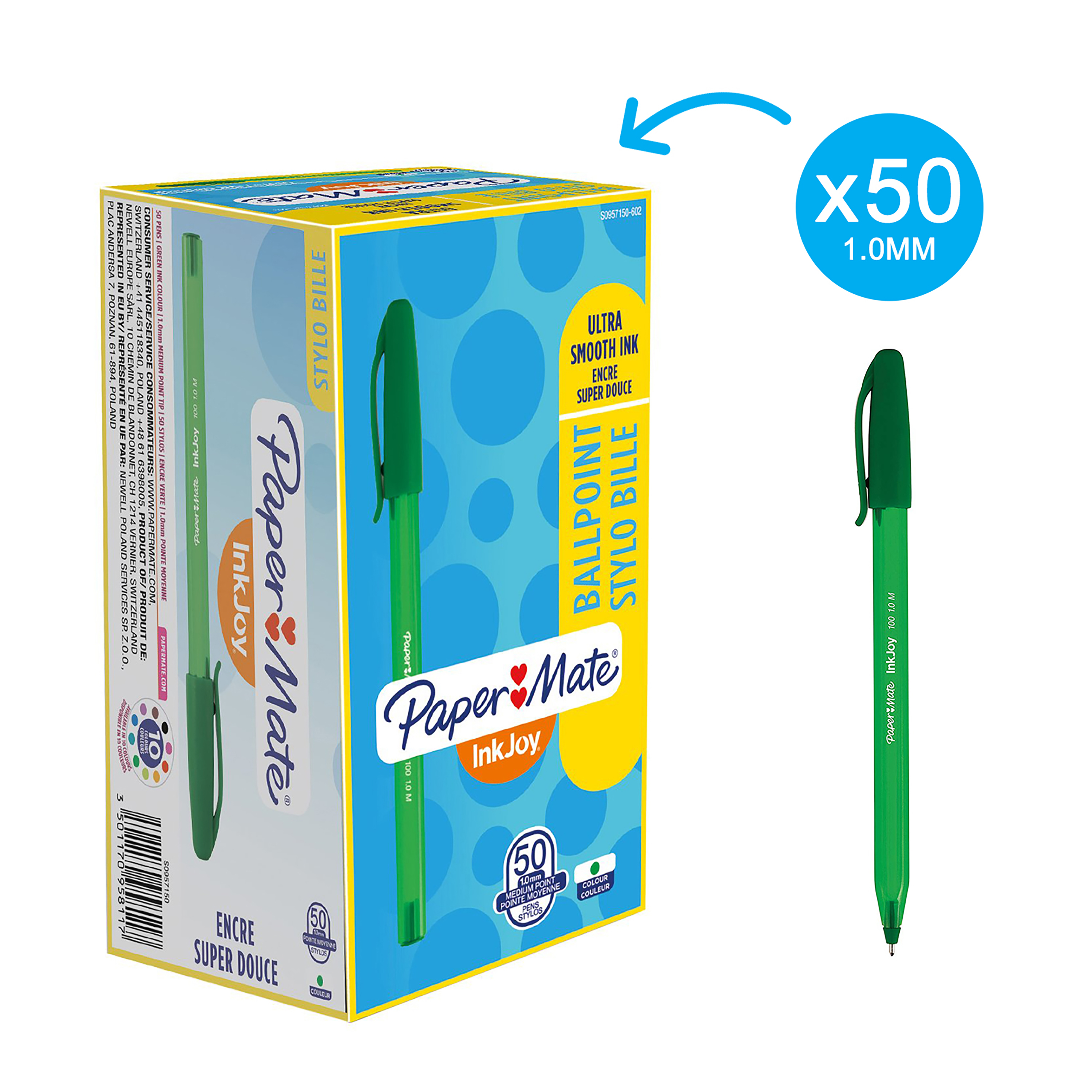 PAPER MATE Inkjoy 100 Capped Ball Pen – Green