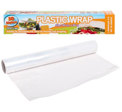Bulk Pack 6 x Disposable Plastic Wrap  Roll – 30cm x 30m