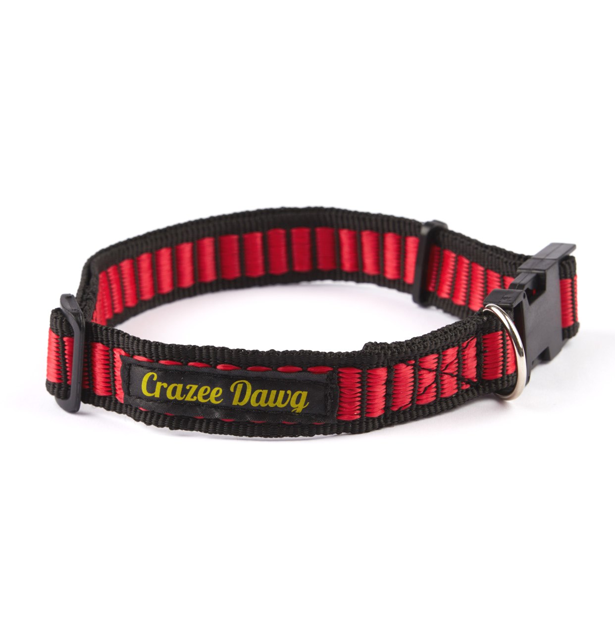 Crazee Dawg Nylon Heavy Duty 38mm x 750mm Adjustable Dog Collar – Red