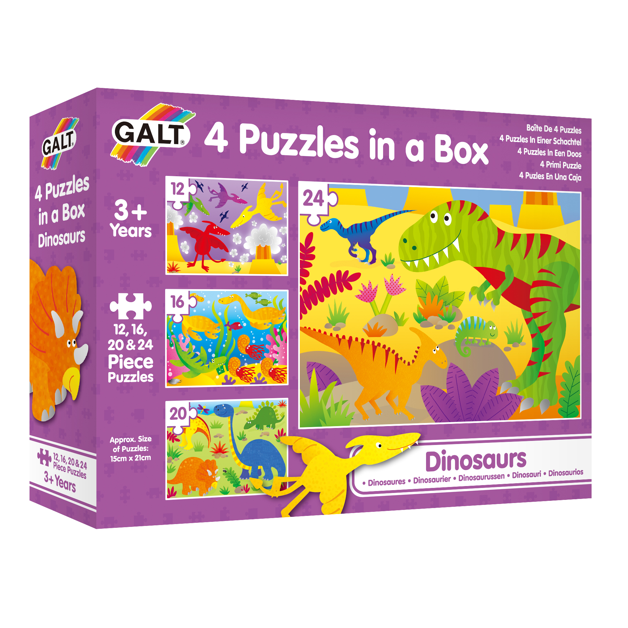 Galt 4 Puzzles in a Box – Dinosaurs