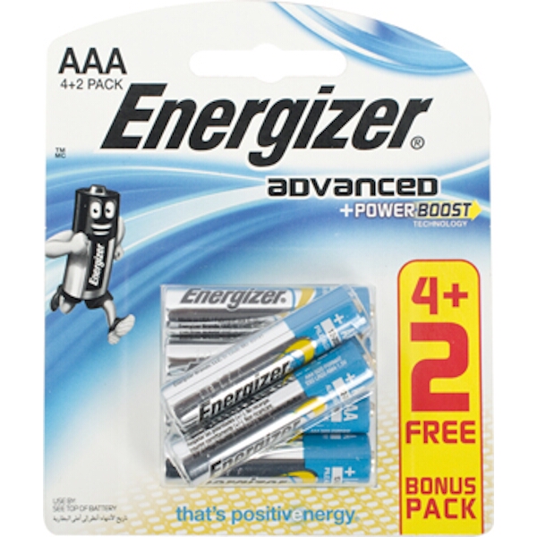 Energizer Advanced AAA – 6Pack 4+2 Free