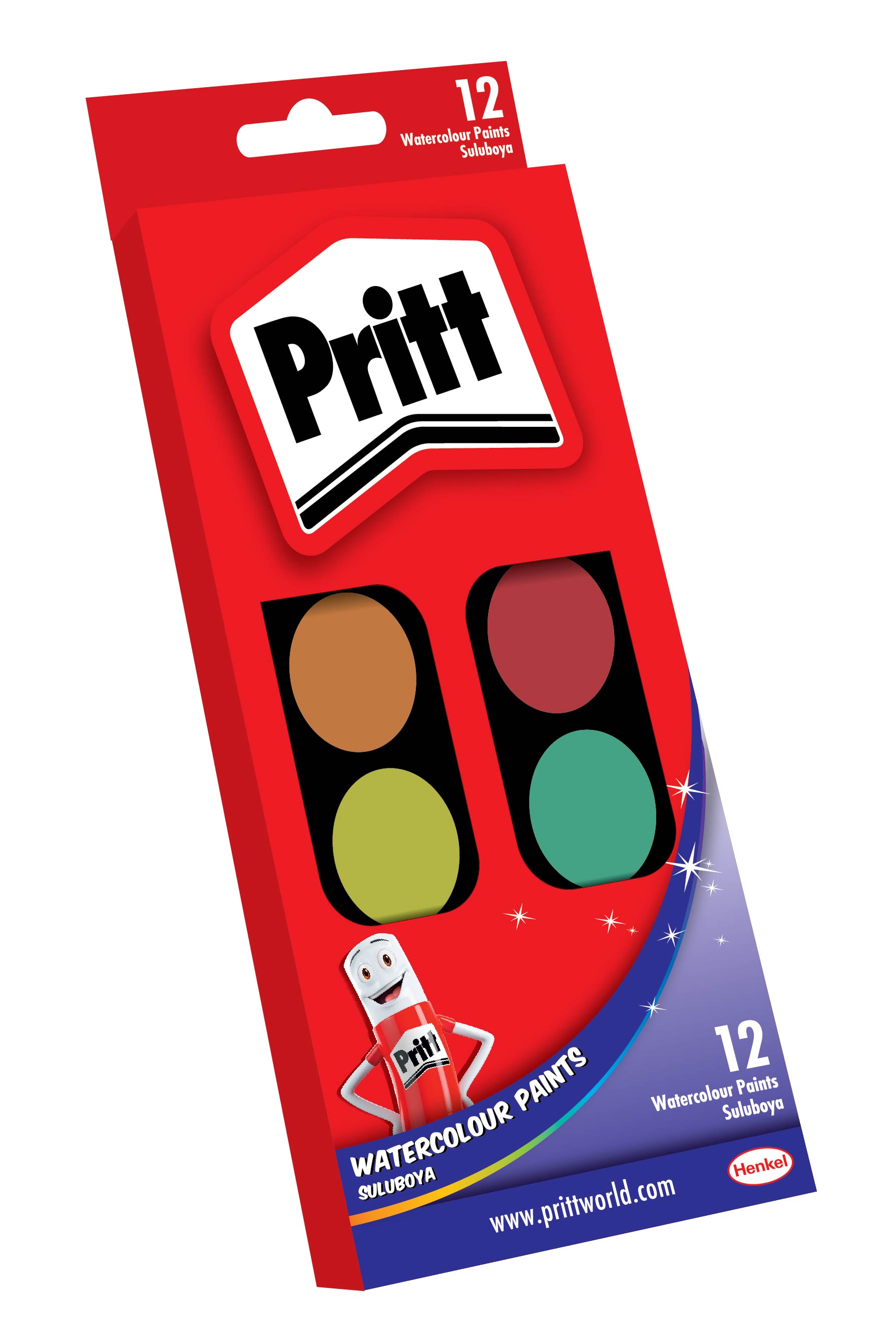 Pritt WaterColour Paint & Brush Set 12 Colours