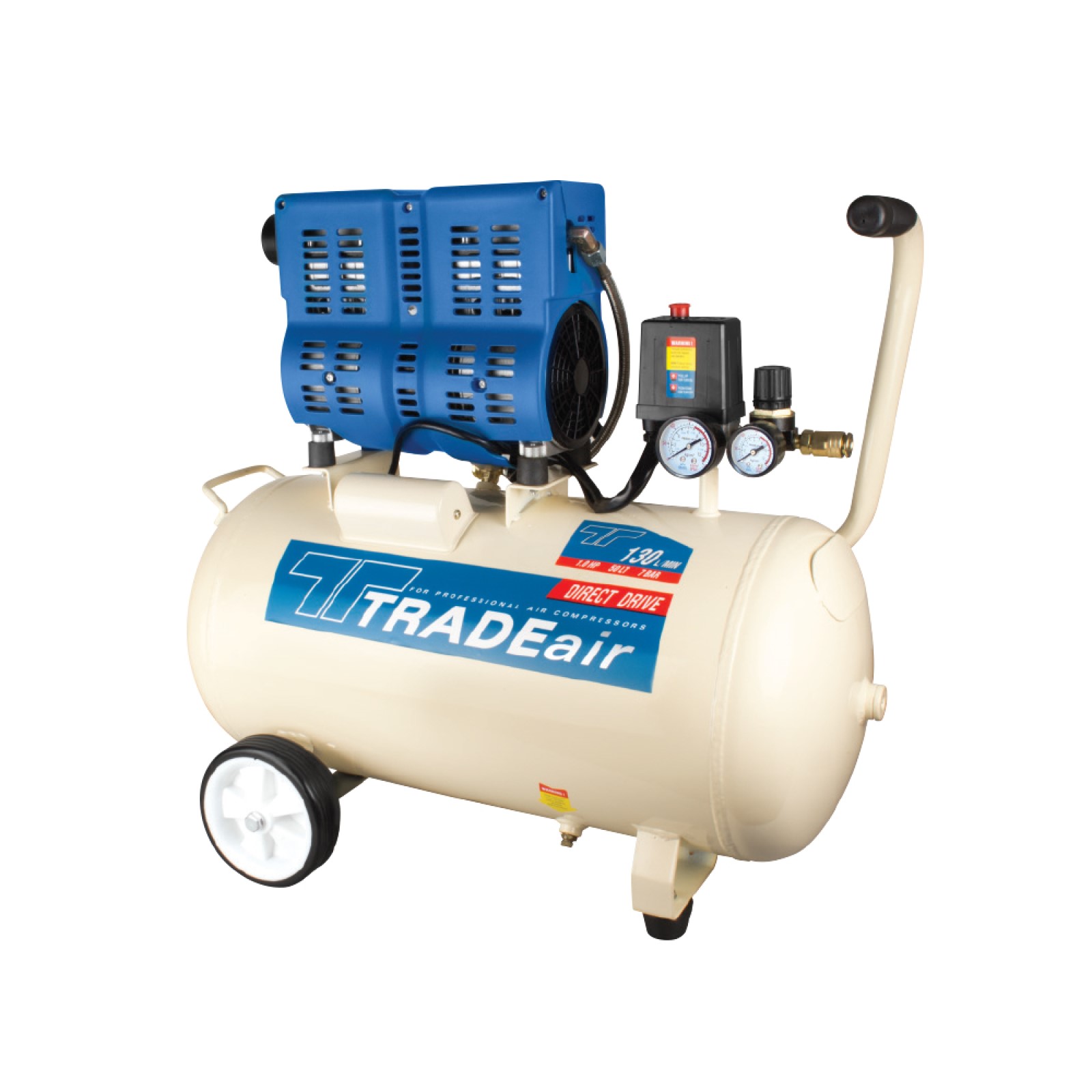 TradeAir – 50L 750W 1HP Silent Free Compressor