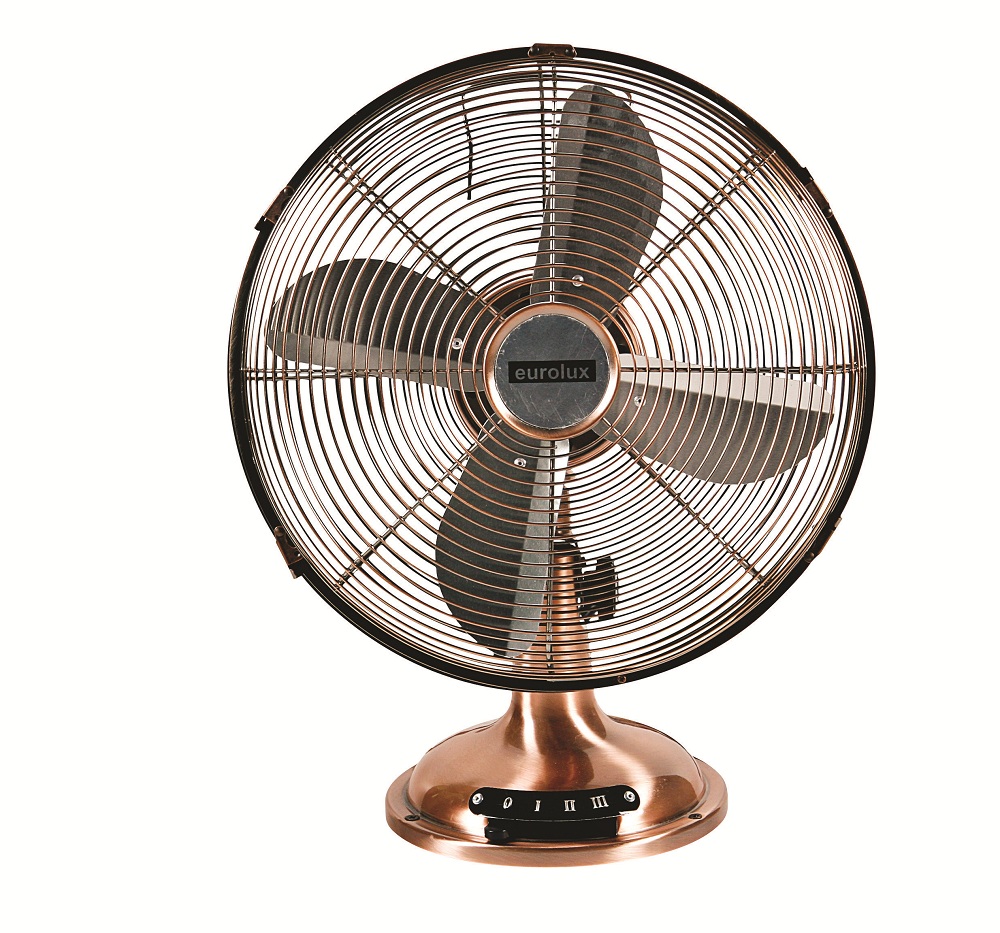 Eurolux – Desk Fan 3-Speed – Antique Copper