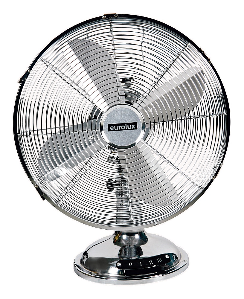 Eurolux – Desk Fan 3-Speed – Satin Chrome