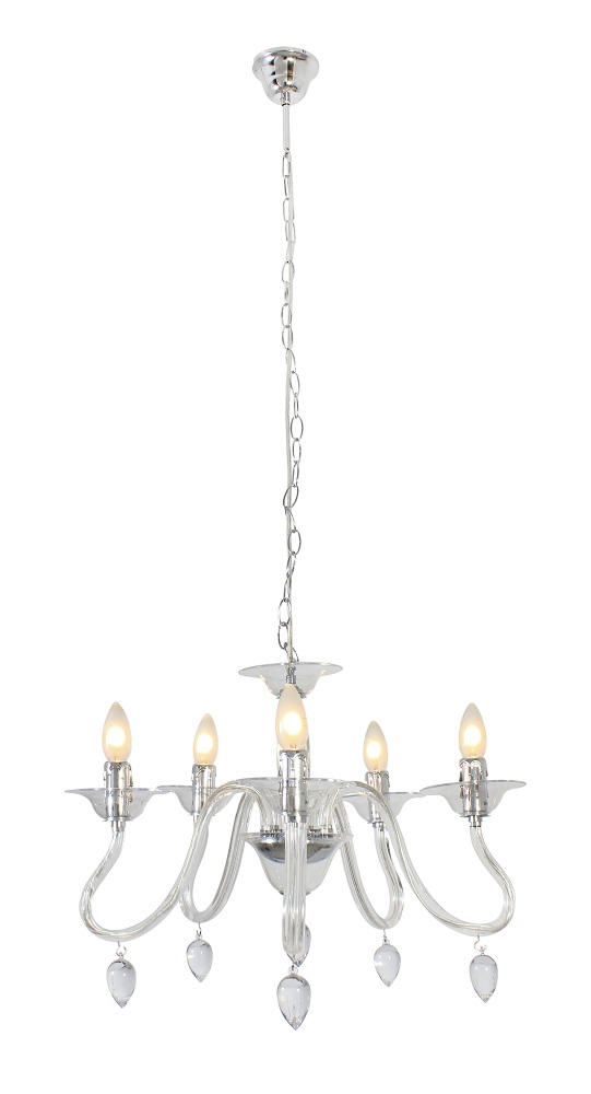 Eurolux – Orlene Chandelier 5 Litre – Acrylic Clear