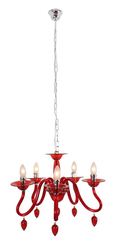 Eurolux – Orlene Chandelier 5 Litre – Acrylic Red