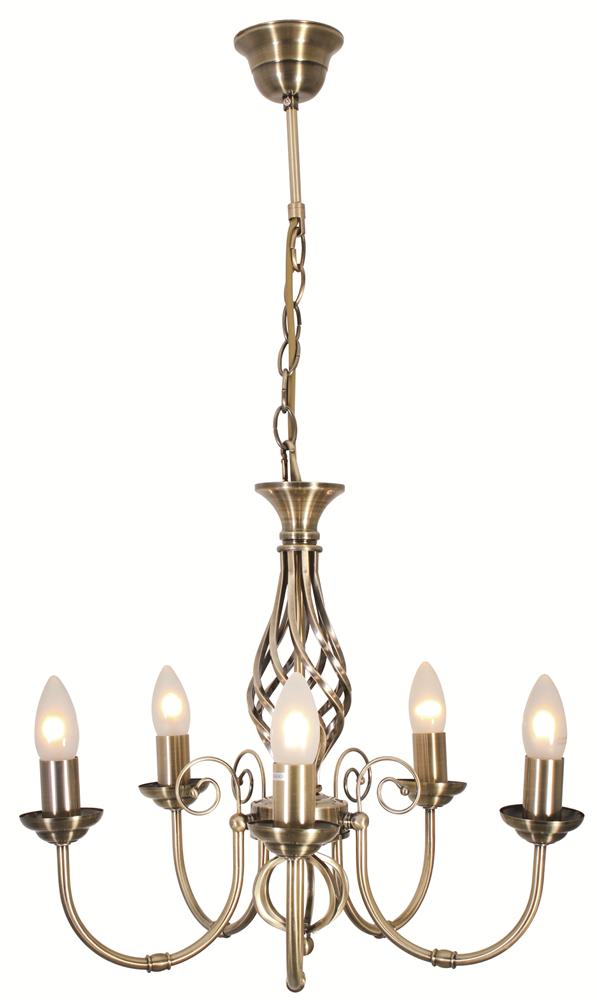 Eurolux – Olivia 5 Light Chandelier – Antique Brass