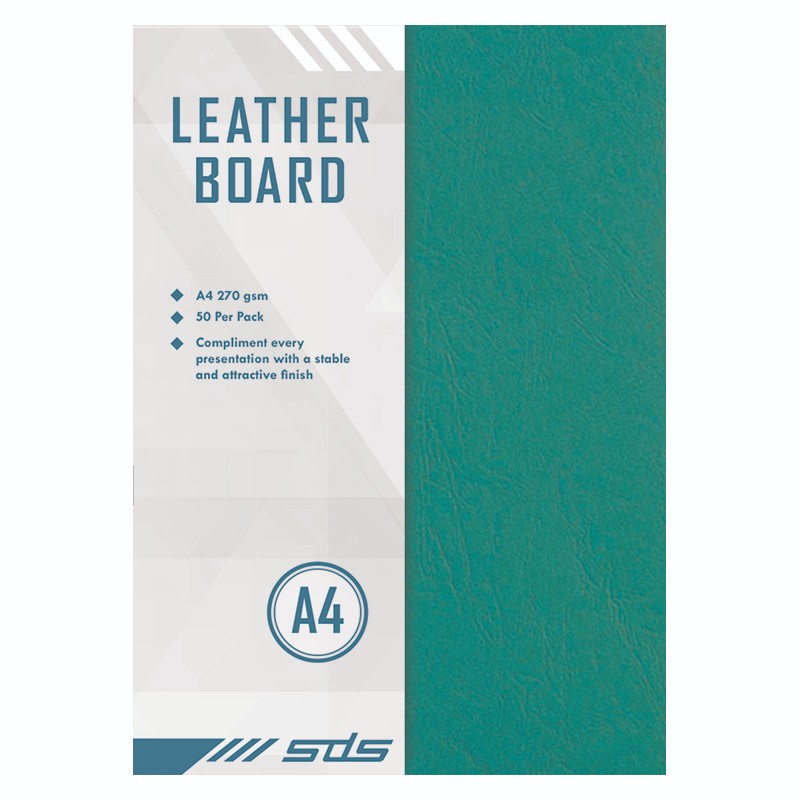 SDS Leather Grain Board  Green A4  270gsm – Pack Of  50