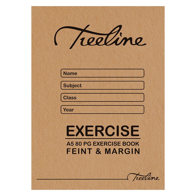 A5 80 pg Feint & Margin Exercise Book