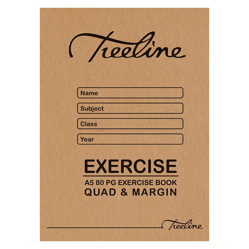 A5 80 pg Quad & Margin Exercise Book