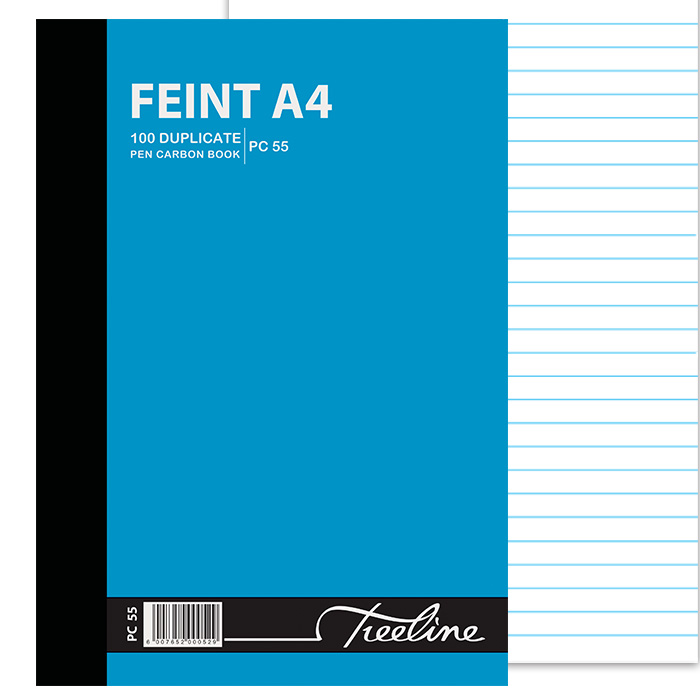 Treeline Pen Carbon Book 100s A4 Duplicate Feint