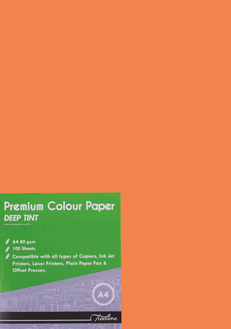Treeline Paper Premium Deep Tint 80gsm Saffron A4 (100 Sheets)