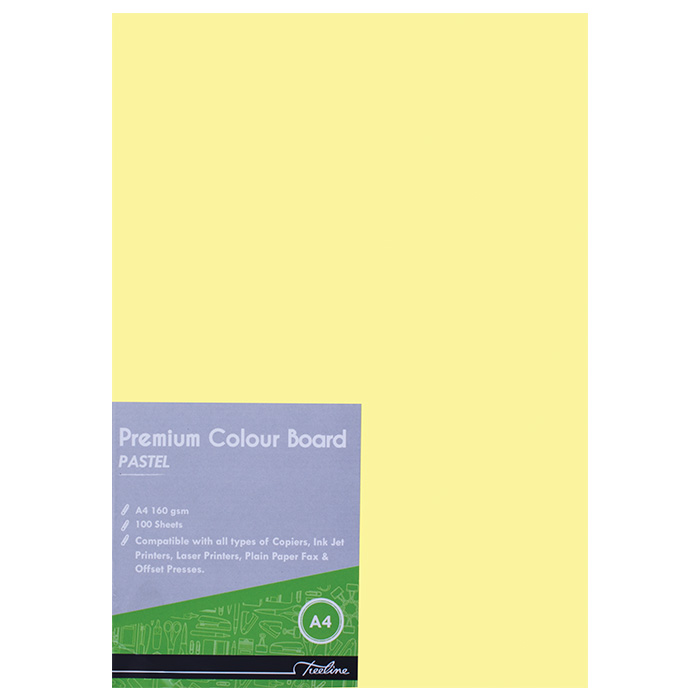 Treeline Project Board Pastel Yellow A4 160gsm – Pack of 100