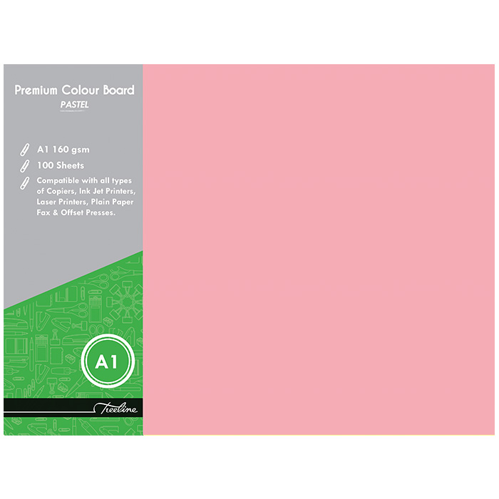 Treeline Project Board Pastel Pink A 160gsm Pack of 100