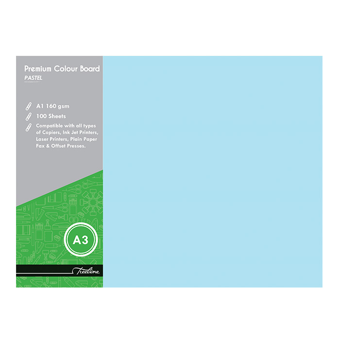 Treeline Project Board Pastel Blue A3 160gsm  – 100`s