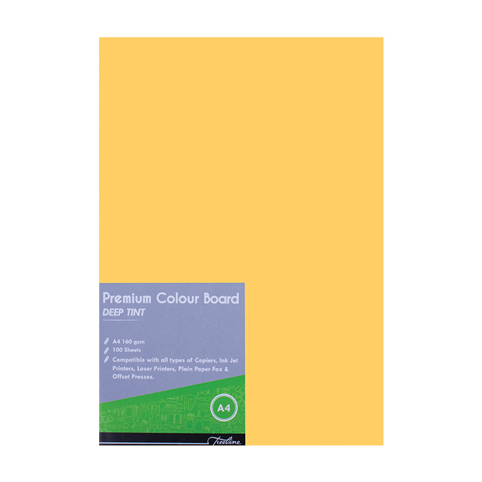Treeline Project Board Deep Tint Lemon 160gsm Pack of 100
