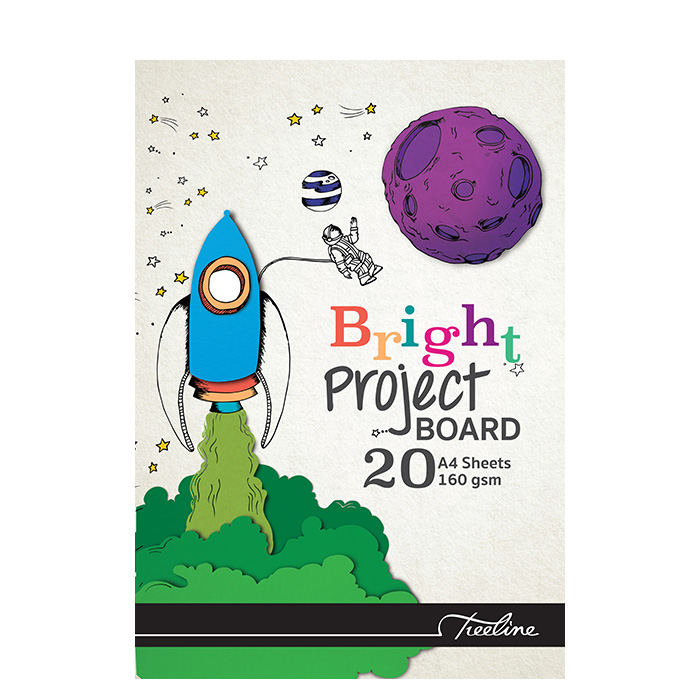 Treeline Project Board Pads 160gsm A4 Deep Tint Assorted – 20 Sheet