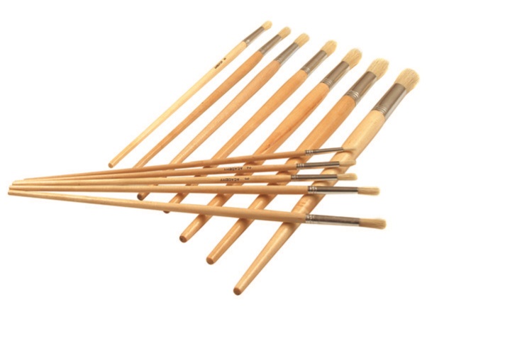 Treeline Long Handle Brushes Round Synthetic Size 1-12 Set