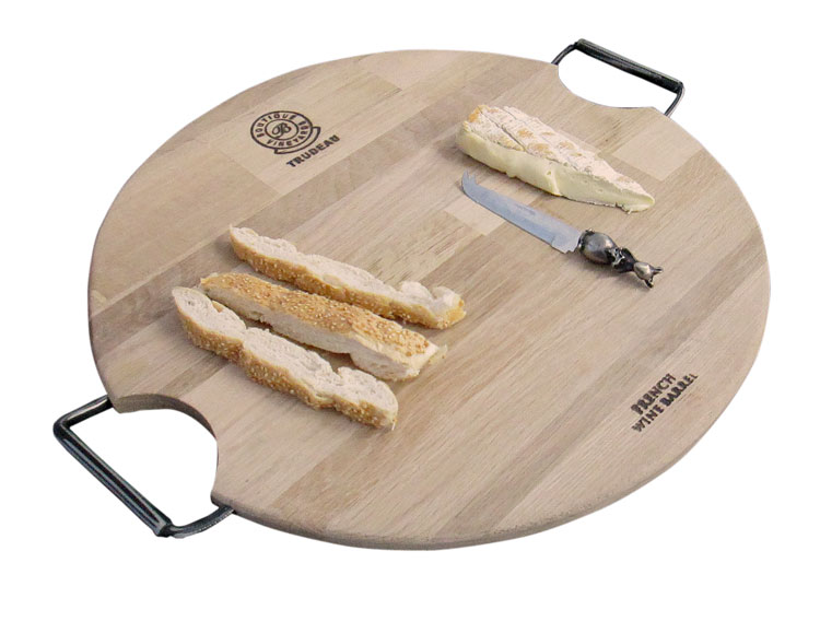 Trudeau Round Serving Board with Double Iron Handles