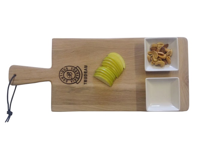 Trudeau Tapas Spade Serving Board with 2 Dishes