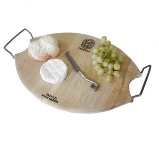Trudeau Oval Serving Board with Metal Handles