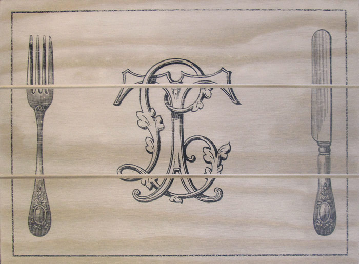 Place Mat with Knive, Fork & Tuscan Design