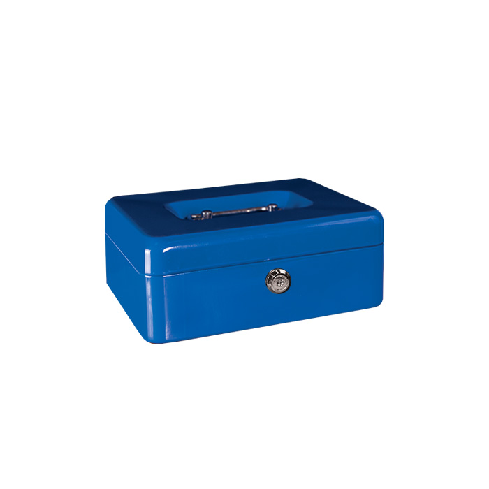 Treelinle Cash Box Metal Blue 8 inch  (200mm)