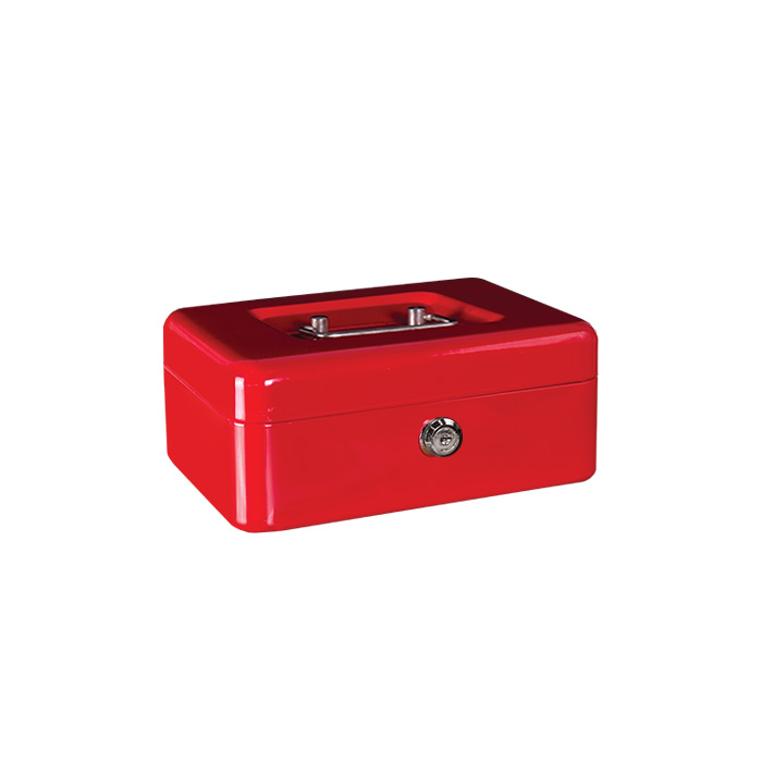 Treeline Cash Box Red Metal 8 Inch (200mm)