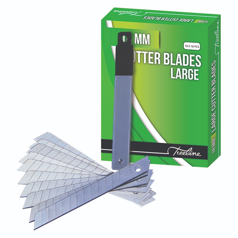 Treeline 18mm Stainless Steel Cutter Blades – Tube of 10