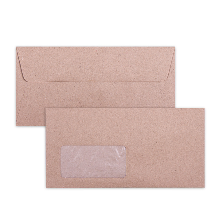 LEO DLB Manilla  Window Gummed Envelopes – Open Long Side – Box of 500