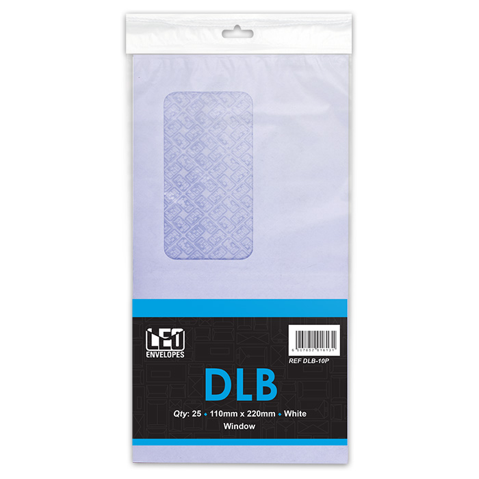 DLB White Window Opaque Self Seal Retail Packs 25’s Envelopes