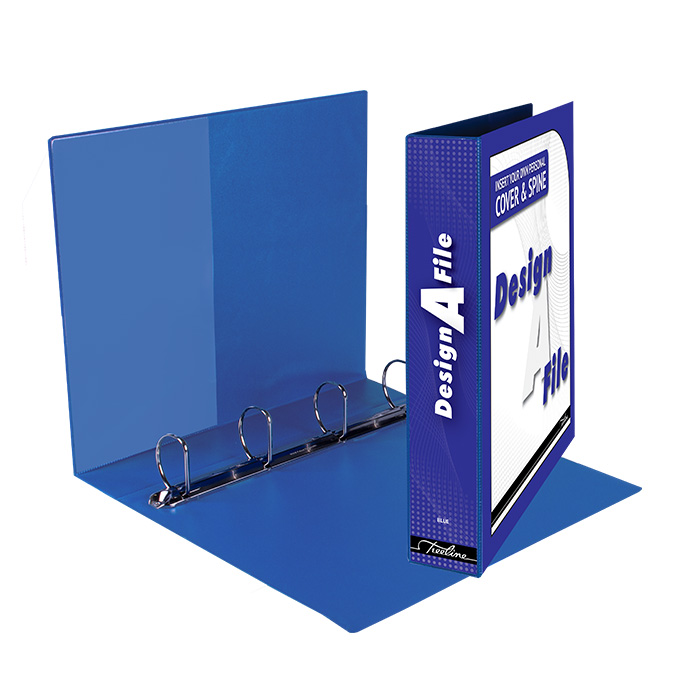 Treeline Design-A-File A4 4 D Ring 40mm Blue