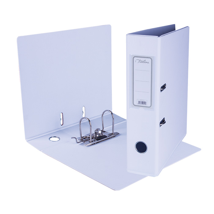 Treeline Lever Arch File PVC White A4 – 70mm Spine with Rado