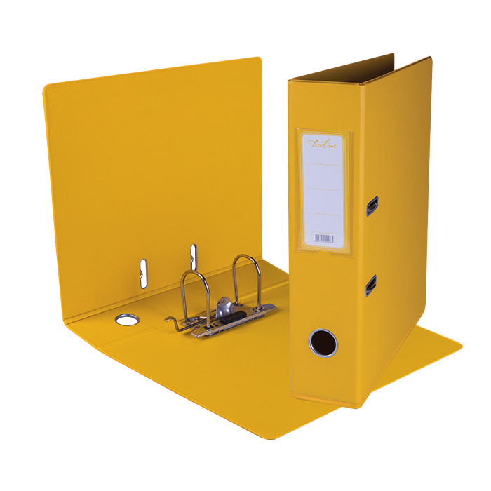 Treeline Lever Arch File PVC Yellow A4 – 70mm spine and Rado