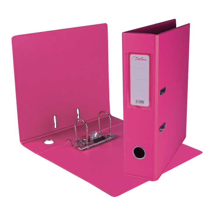 Treeline Lever Arch File PVC Hot Pink A4 – 70mm Spine with Rado